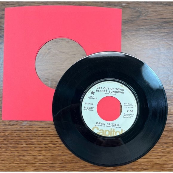 David Frizzell Get Out of Town Before Sundown / Last Night Was 45 Country Promo - Picture 3 of 4